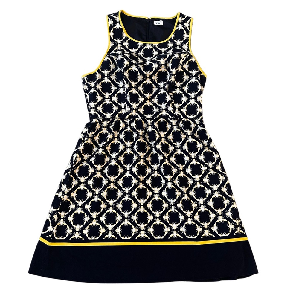 CROWN & IVY BUMBLE BEE QUEEN BEE DARK NAVY BLUE & YELLOW DRESS size 6